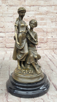 Bronze Sculpture of Two Sisters - Signed Milo