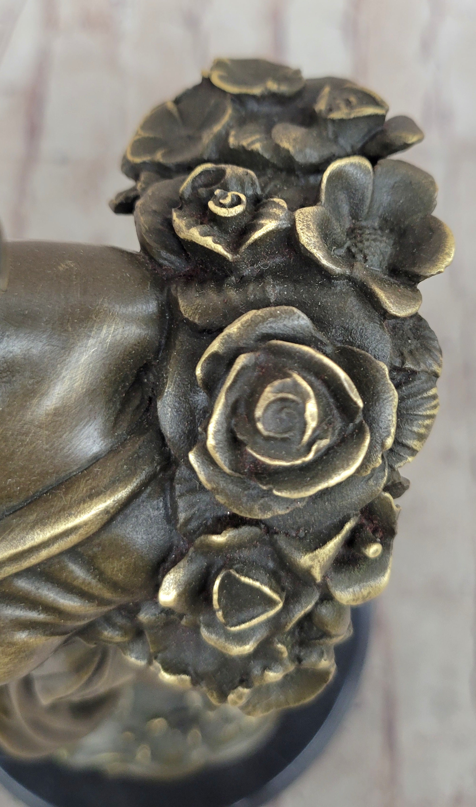 Young Woman Holding Basket of Flowers - Milo Art Deco Bronze