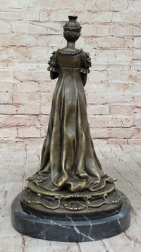 Art Deco Bronze Sculpture of Queen in Floral Dress - Female Figure by Milo