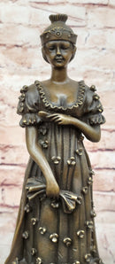 Art Deco Bronze Sculpture of Queen in Floral Dress - Female Figure by Milo