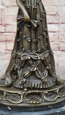 Art Deco Bronze Sculpture of Queen in Floral Dress - Female Figure by Milo
