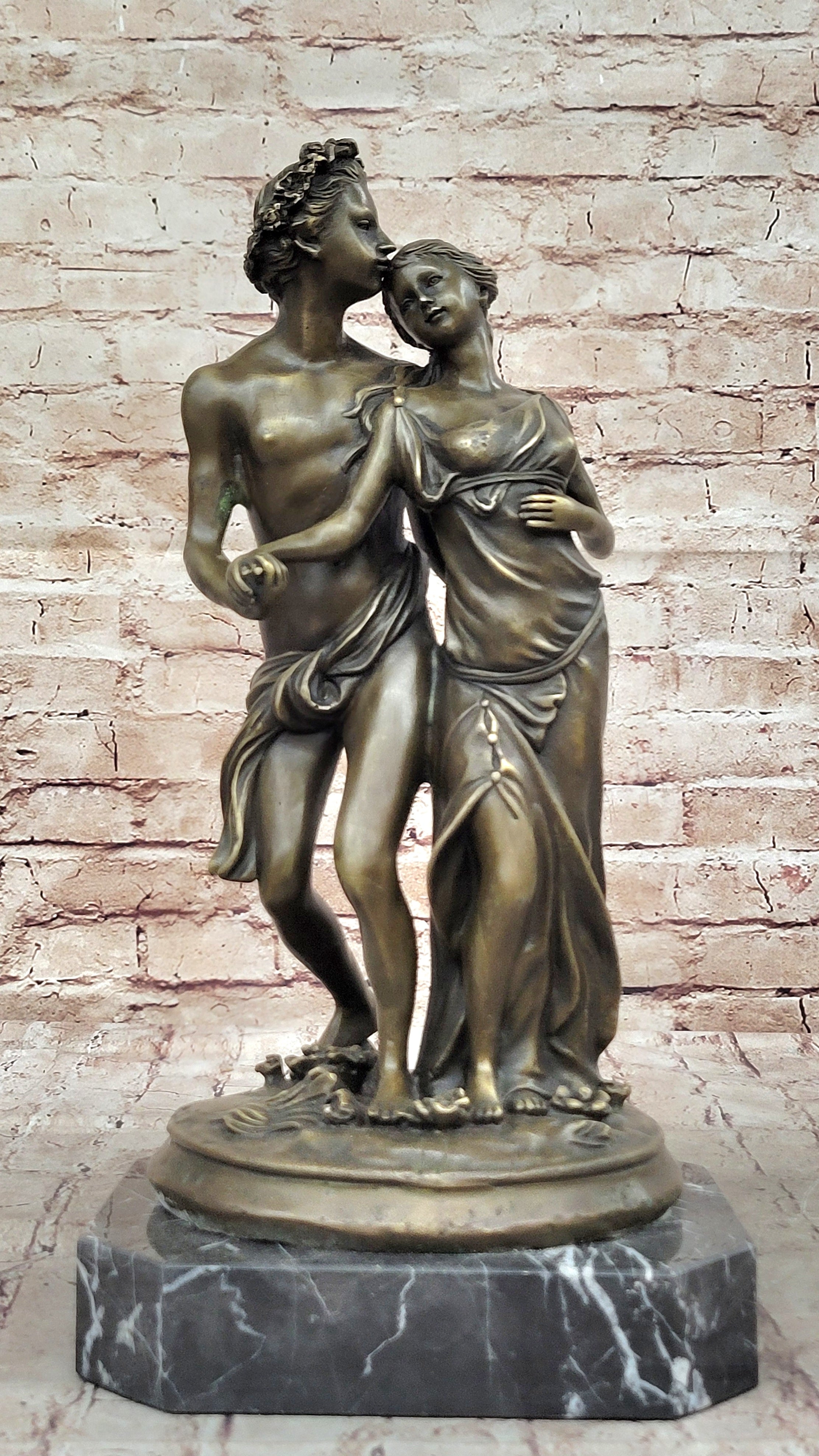Art Nouveau Couple Romance Bronze Sculpture by Milo