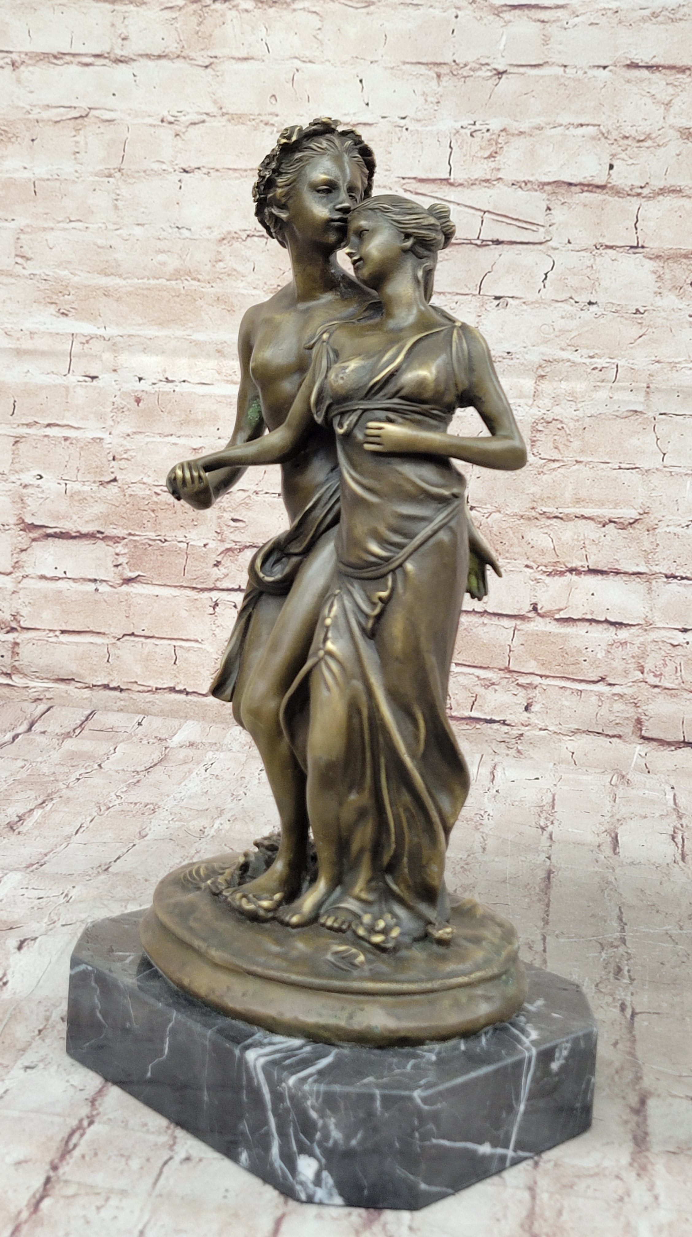 Art Nouveau Couple Romance Bronze Sculpture by Milo