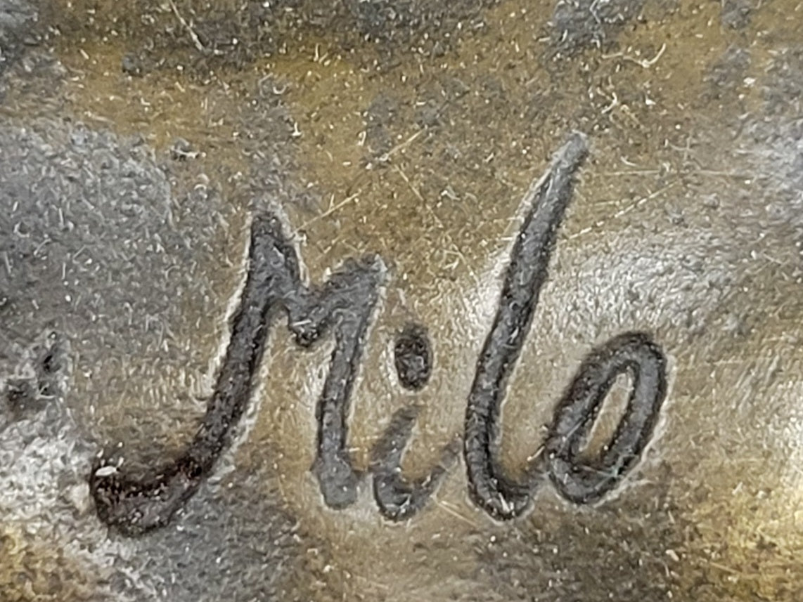 Art Nouveau Couple Romance Bronze Sculpture by Milo