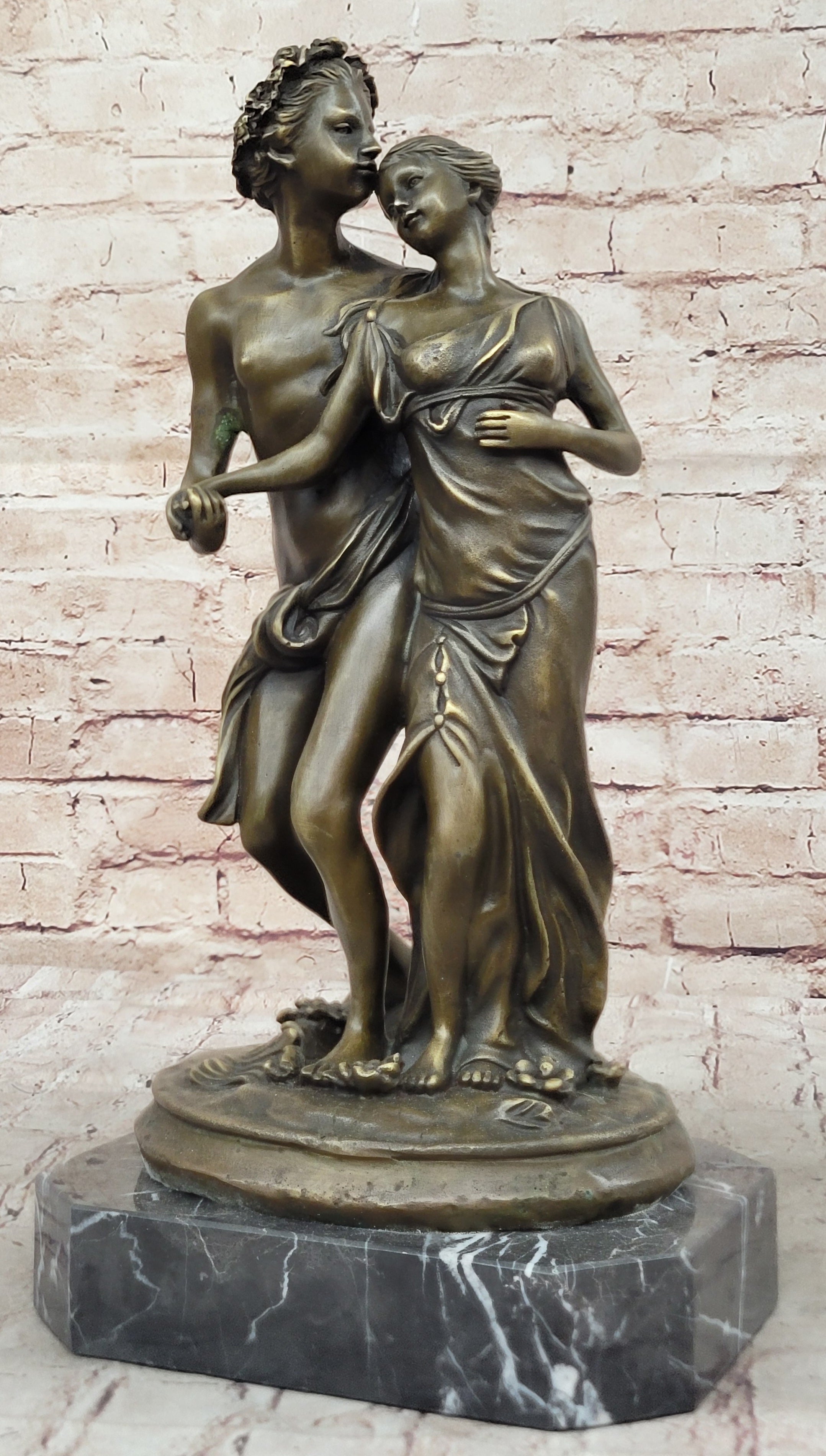 Art Nouveau Couple Romance Bronze Sculpture by Milo