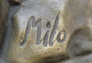 Young Girl w/ Lyre Harp Bronze Sculpture by Milo