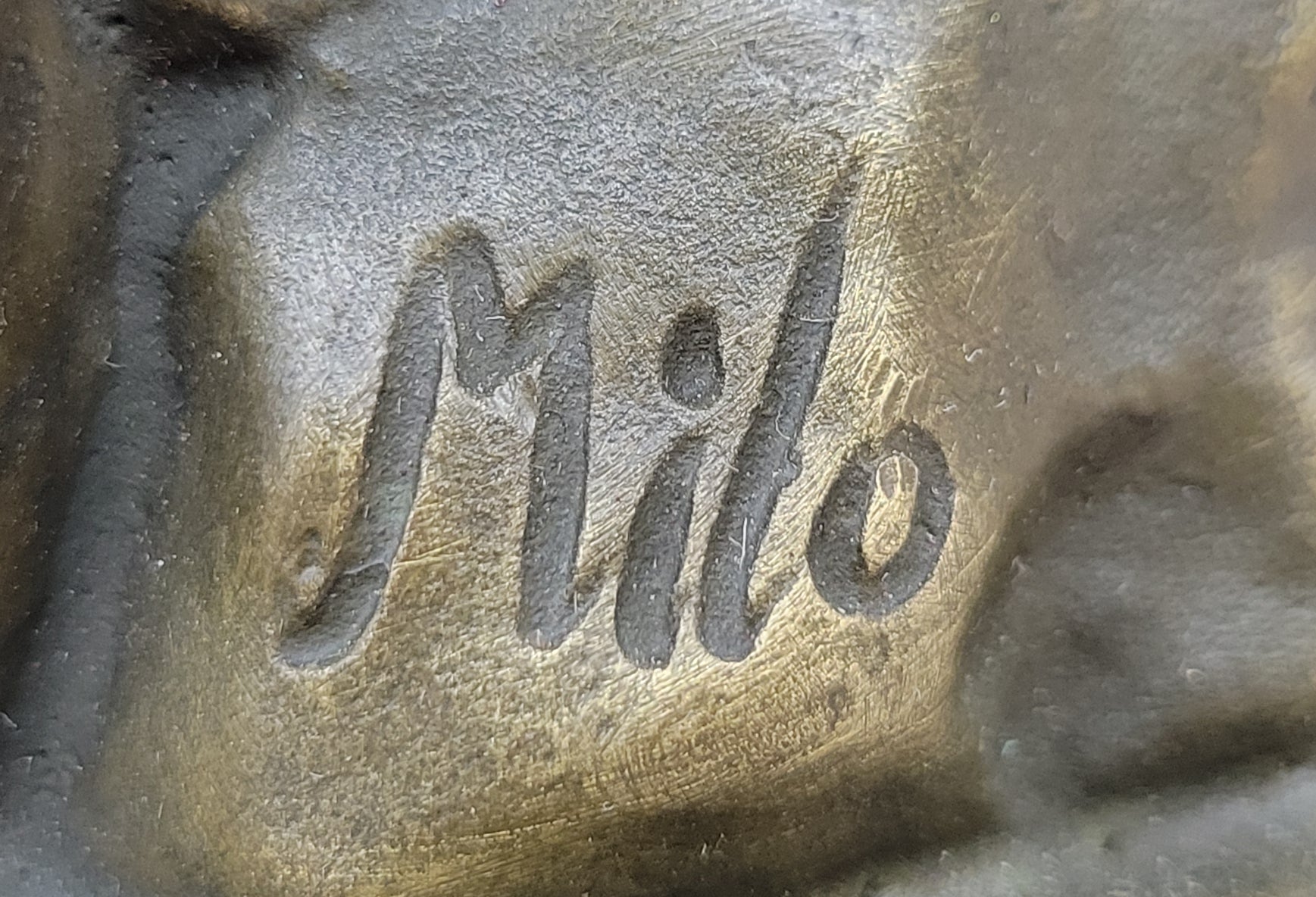 Young Girl w/ Lyre Harp Bronze Sculpture by Milo