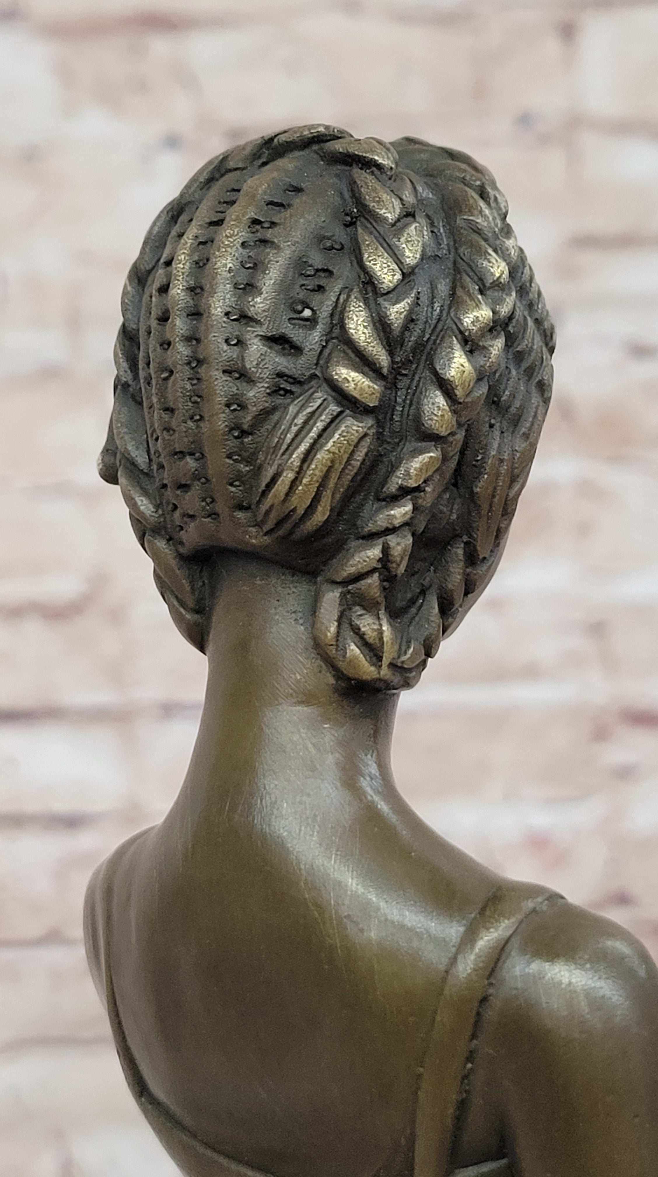 Young Girl Sitting on Tree Near Pond - Bronze Art by Milo