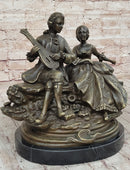 Romantic Serenade: Baroque Couple in Harmony - Bronze Sculpture