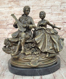 Romantic Serenade: Baroque Couple in Harmony - Bronze Sculpture