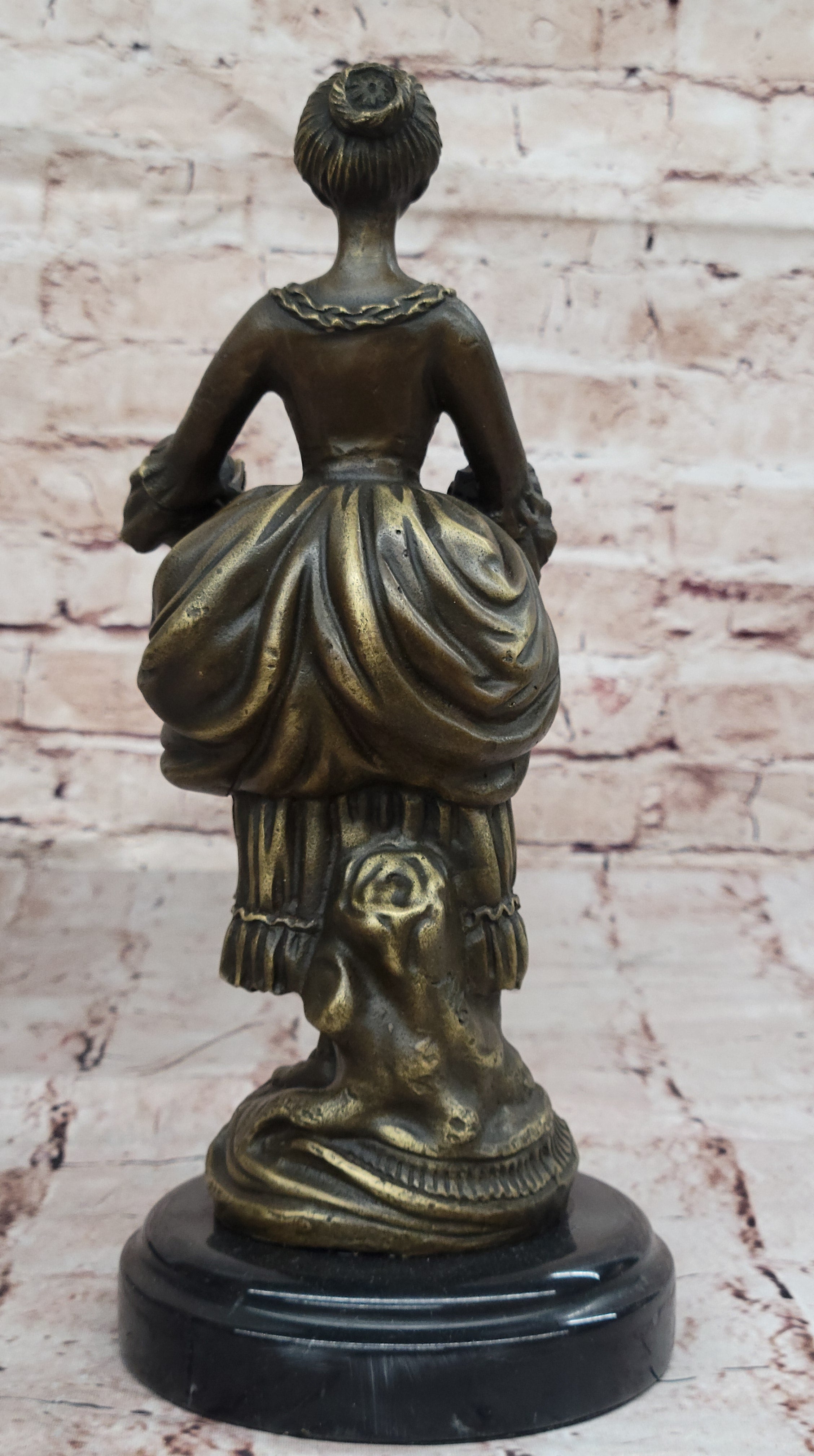 Bronze Country Maiden – Woman with Basket Sculpture