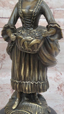 Bronze Country Maiden – Woman with Basket Sculpture