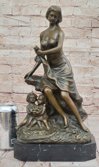 Bronze Sculpture of Woman with Cherubs by Milo