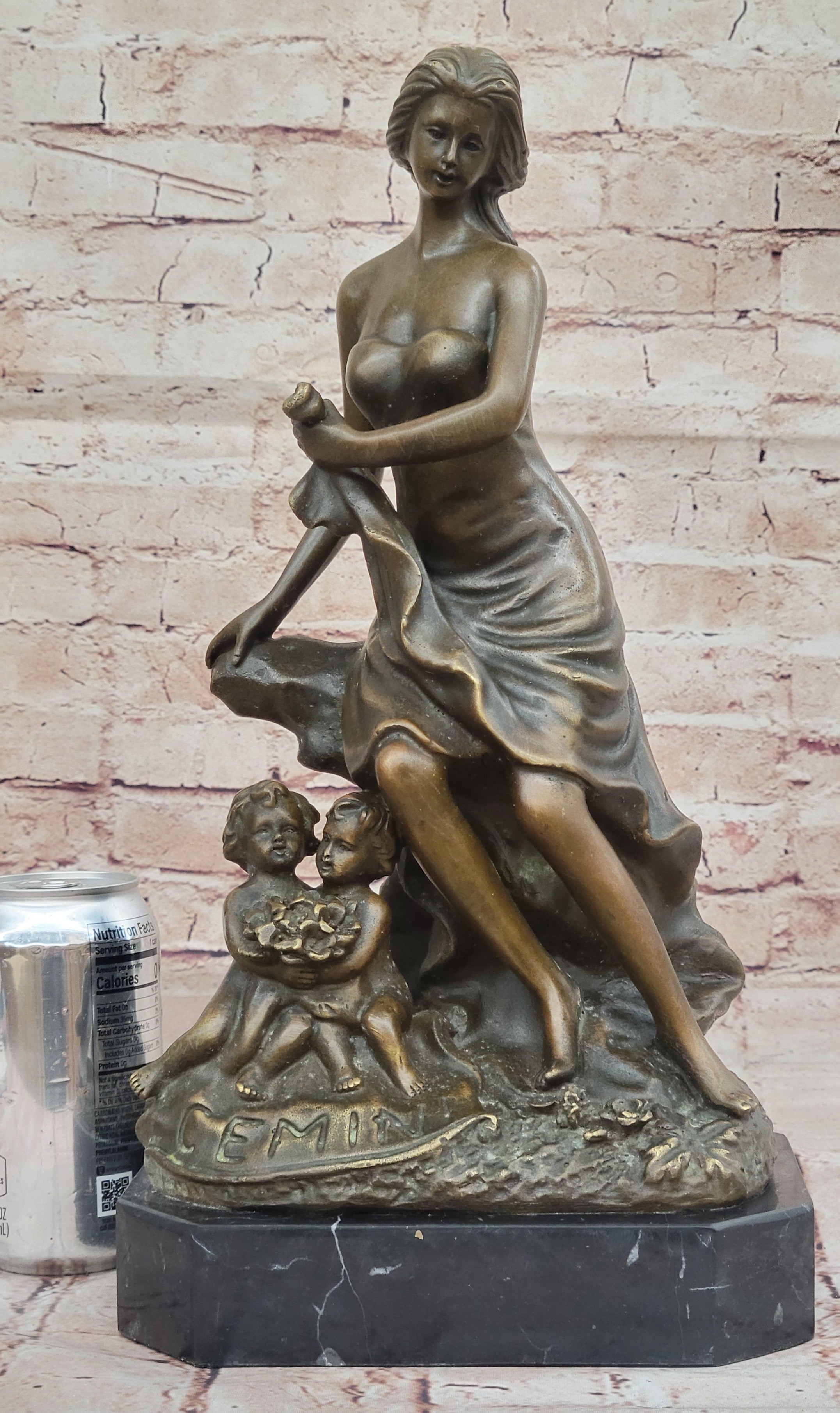 Bronze Sculpture of Woman with Cherubs by Milo