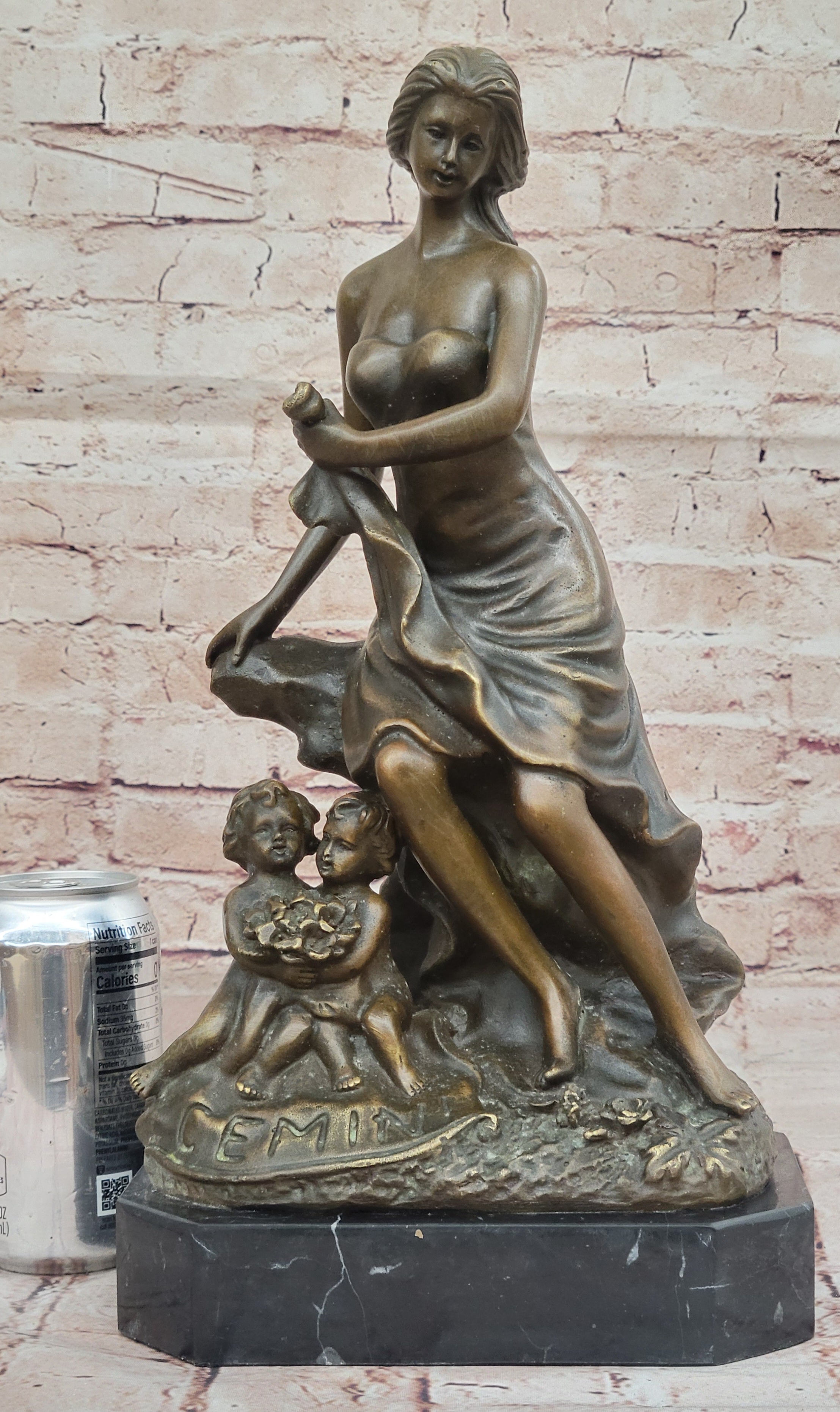 Bronze Sculpture of Woman with Cherubs by Milo