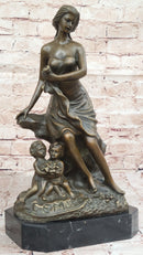 Bronze Sculpture of Woman with Cherubs by Milo