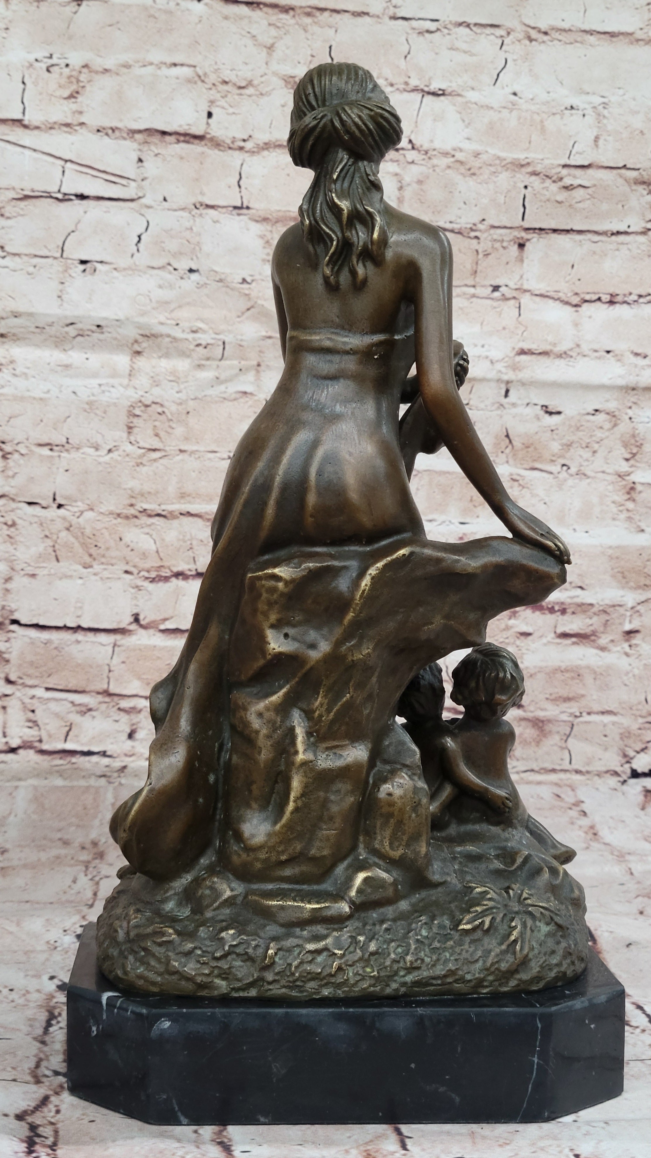 Bronze Sculpture of Woman with Cherubs by Milo