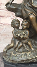 Bronze Sculpture of Woman with Cherubs by Milo