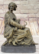 Signed Moreau Victorian Girl Farmer Harvest Bronze Sculpture