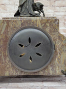 Bronze & Marble French Clock Art Deco Sculpture Moreau