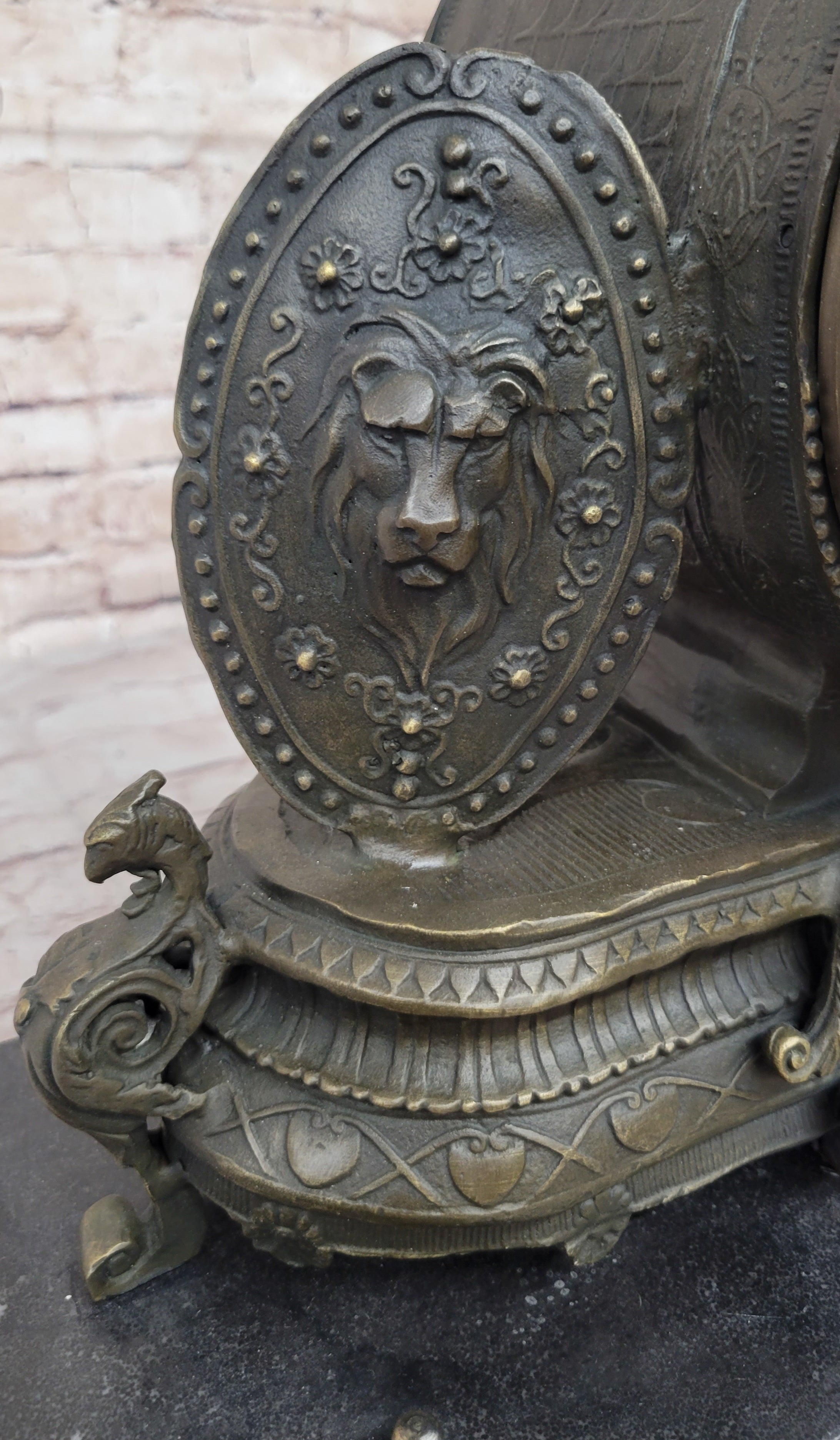Athena Minerva Antique Style Bronze Metal Clock Sculpture