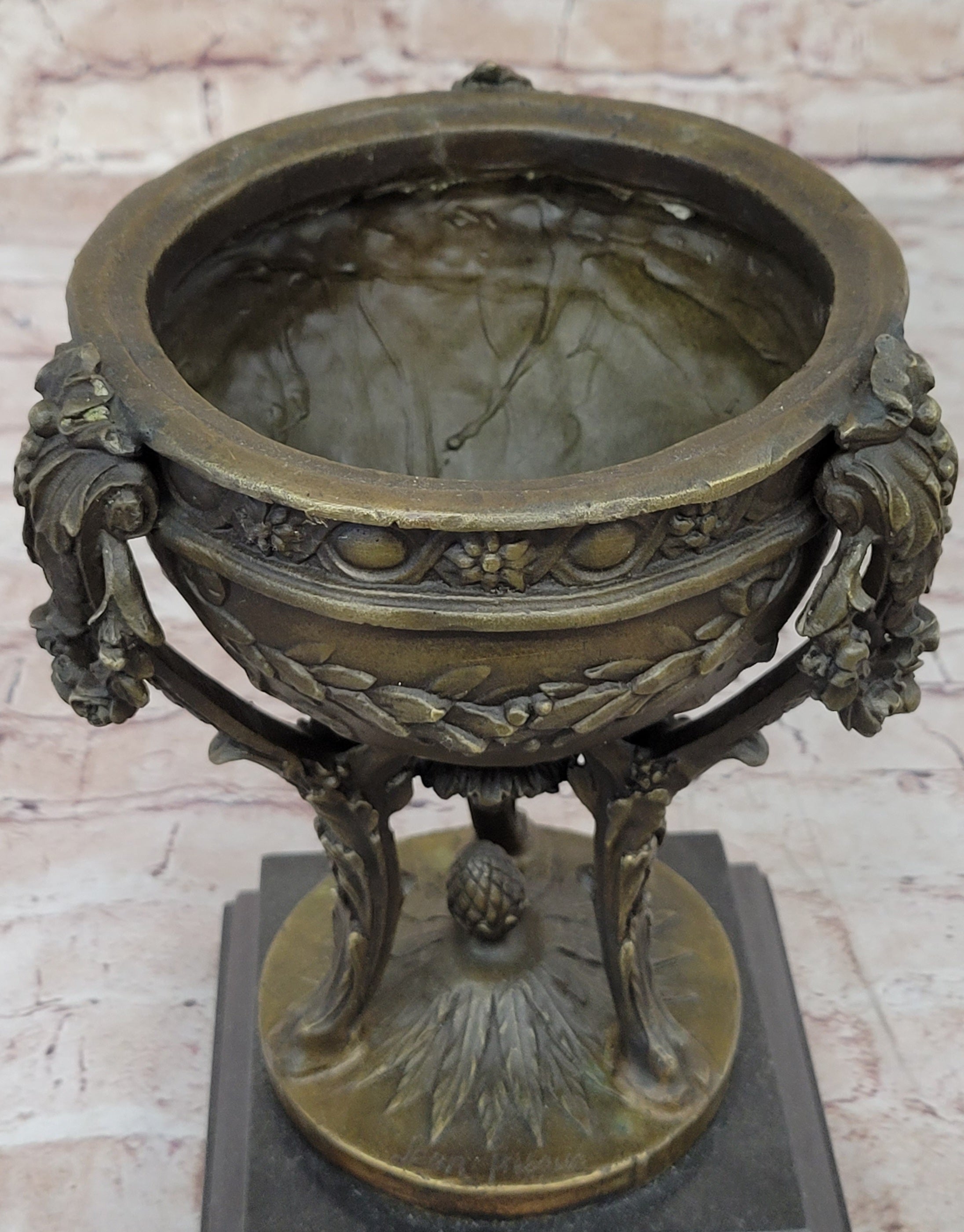 Louis XVI Hot Cast Bronze Urn Antique Style on Marble Base