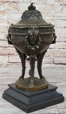 Louis XVI Hot Cast Bronze Urn Antique Style on Marble Base