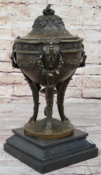 Louis XVI Hot Cast Bronze Urn Antique Style on Marble Base
