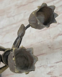 Hot Cast Artwork by Vitaleh Young Girl Candle Holder Bronze