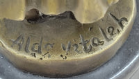Hot Cast Artwork by Vitaleh Young Girl Candle Holder Bronze