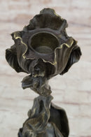Wood Nymph Bronze Candleholder Hot Cast Marble Base