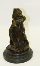 Sexy Goddess Behind a Wall Bronze Sculpture Marble Base Figure