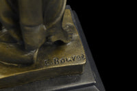 Greek Goddess Bronze Sculpture Marble Base Art Deco