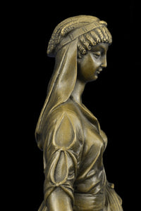 Greek Goddess Bronze Sculpture Marble Base Art Deco
