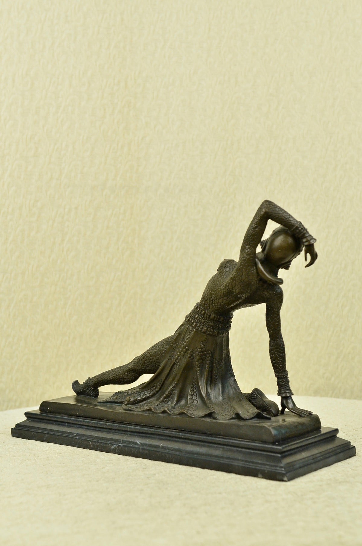 Show Girl Dancer Bronze Sculpture Marble Base Lost Wax