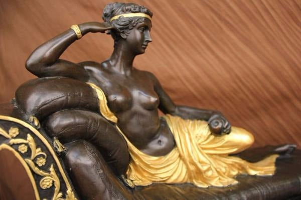 SIGNED CANOVA NUDE NAPOLEON`S SISTER BRONZE SCULPTURE STATUE FIGURE FIGURINE ART