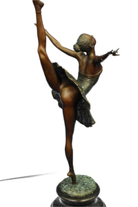 26'' Tall Classical Dancer Ballerina Signed Bronze Sculpture