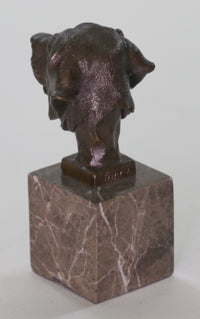 Labrador Retriever Head Bust Bronze Sculpture Marble Base Book End