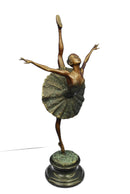26'' Tall Classical Dancer Ballerina Signed Bronze Sculpture