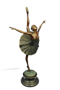 26'' Tall Classical Dancer Ballerina Signed Bronze Sculpture