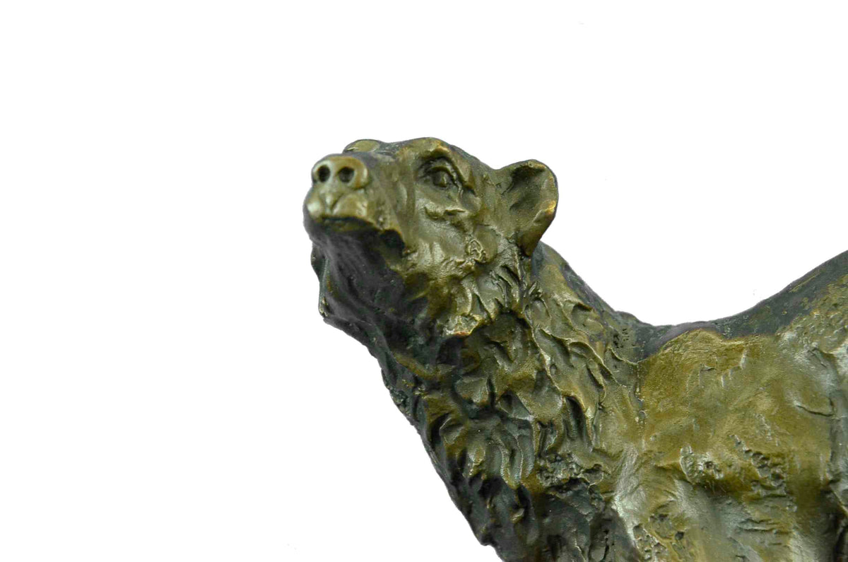 Polar Bear Bronze Sculpture Marble Lost Wax Method