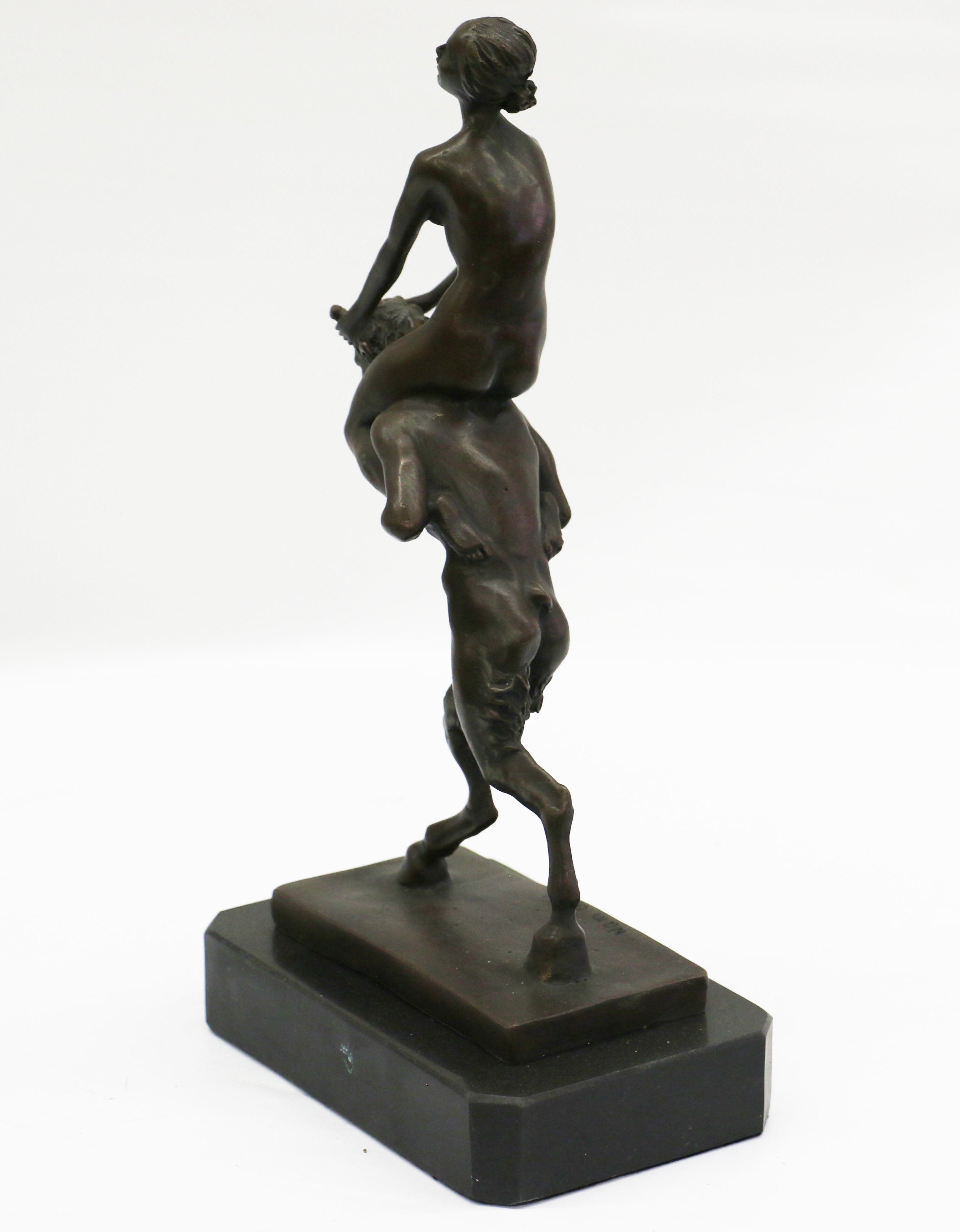 Bergman Piggy Rider Satyr and Nude Woman Bronze Sculpture Figure