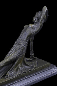 Show Girl Dancer Bronze Sculpture Marble Base Lost Wax