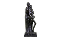 Superb HotCast Nude Couple Male Female Bonze Sculpture Marble Base Figure Statue