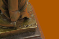 Greek Goddess Bronze Sculpture Marble Base Art Deco
