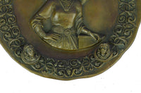 Young Queen Elizabeth II Bas Relief Bronze Sculpture