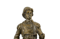 French Civil War Drummer Bronze Sculpture Marble Base