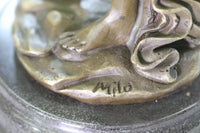 Art Deco/Nouveau Artwork Nude Woman Female Bronze Sculpture