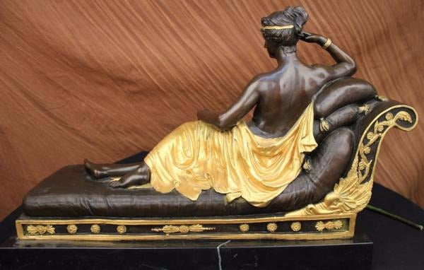 SIGNED CANOVA NUDE NAPOLEON`S SISTER BRONZE SCULPTURE STATUE FIGURE FIGURINE ART
