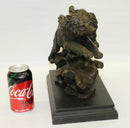 Running Wolves Dogs Wildlife Bronze Sculpture Signed Art